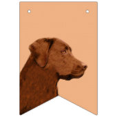 Bannière À Fanions Labrador Retriever (Chocolat) Peinture - Chien Art (Premier drapeau)