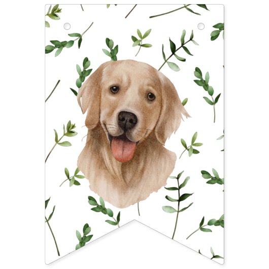 Bannière À Fanions Labrador Retriever Greenery Baby shower Chiot (Deuxième drapeau)