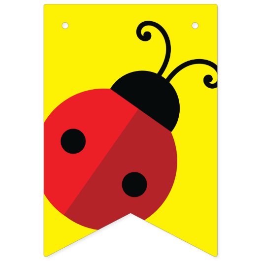 Bannière À Fanions Lady Bug Cute 1ère fête d'anniversaire (Premier drapeau)