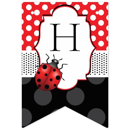 Bannière À Fanions Ladybug, Joyeux anniversaire (Deuxième drapeau)