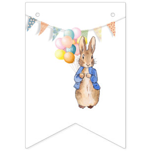 Bannière À Fanions Lapin classique en veste bleue