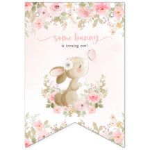 Lapin, Papillon, Fleurs Roses, Premier Anniversair