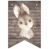 Bannière À Fanions Lapin rustique lapin Brown et Baby shower blanc (Deuxième drapeau)