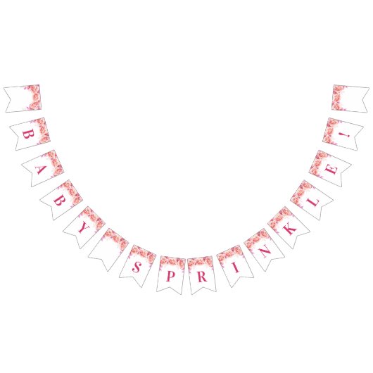 Bannière À Fanions Le bébé arrosent les fleurs roses d'aquarelle de (Tout)