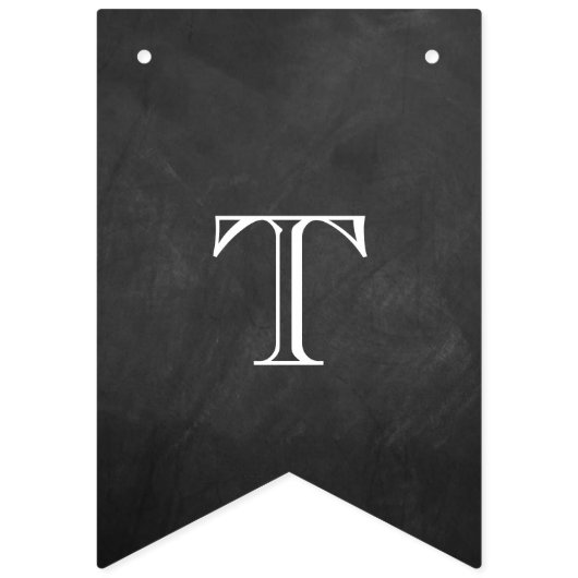 Bannière À Fanions Le nouveau Mariage M. & Mme Chalkboard (Premier drapeau)