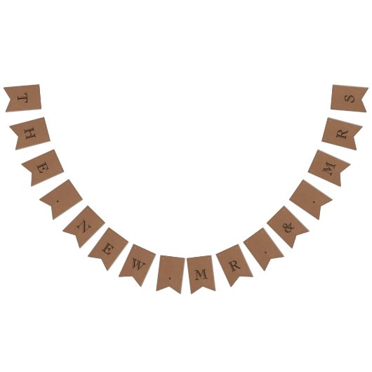 Bannière À Fanions Le nouveau Mariage M. & Mme Rustic Kraft (Tout)