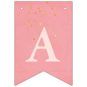 Bannière À Fanions Le rose de ballet avec de l'or tient le premier (Troisième drapeau)