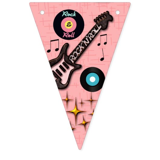 Bannière À Fanions les années 50 Rock n Roll Bunting. (Premier drapeau)
