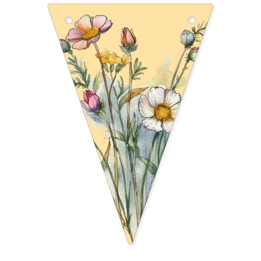 Bannière À Fanions Les fleurs sauvages t'aiment maman (Premier drapeau)