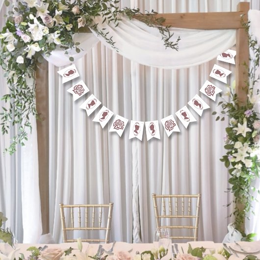 Bannière À Fanions Lesbiennes Mariées Regency Rose Roses