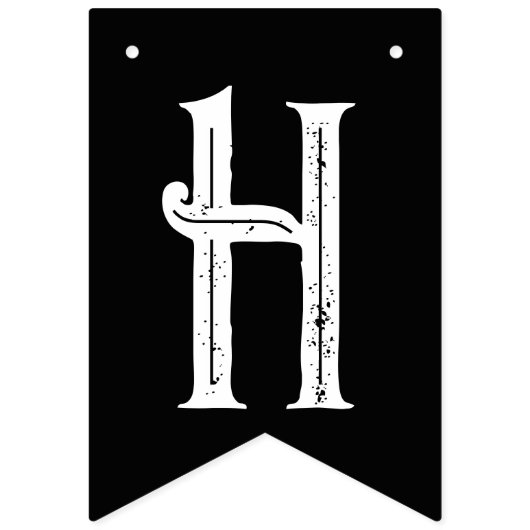 Bannière À Fanions Lettres gothiques d'anniversaire d'Halloween orang (Deuxième drapeau)