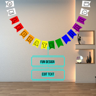 Bannière À Fanions LGBTQIA Pride Arc-en-ciel Bloc de couleur