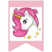 Bannière À Fanions Licorne rose (Deuxième drapeau)