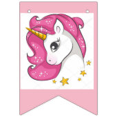 Bannière À Fanions Licorne rose (Troisième drapeau)