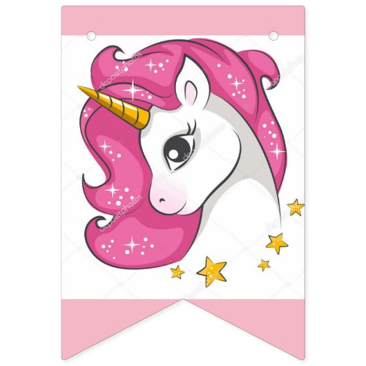 Bannière À Fanions Licorne rose (Seizième drapeau)