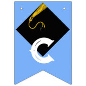 Bannière À Fanions Light Blue Graduation Félicitations Idée de fête (Premier drapeau)
