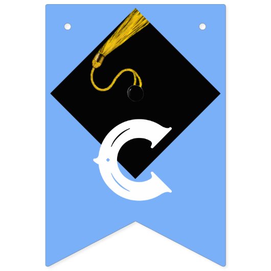 Bannière À Fanions Light Blue Graduation Félicitations Idée de fête (Premier drapeau)