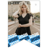 Bannière À Fanions Light Blue Navy 16 Photo Graduation Hanging Banniè (Premier drapeau)