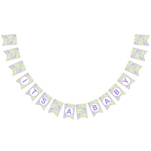 Bannière À Fanions Lilac Circus mignon Motif Baby shower neutre (Tout)