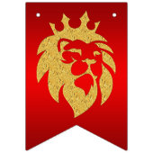Bannière À Fanions Lion Avec Couronne - Style Or 1 (Premier drapeau)