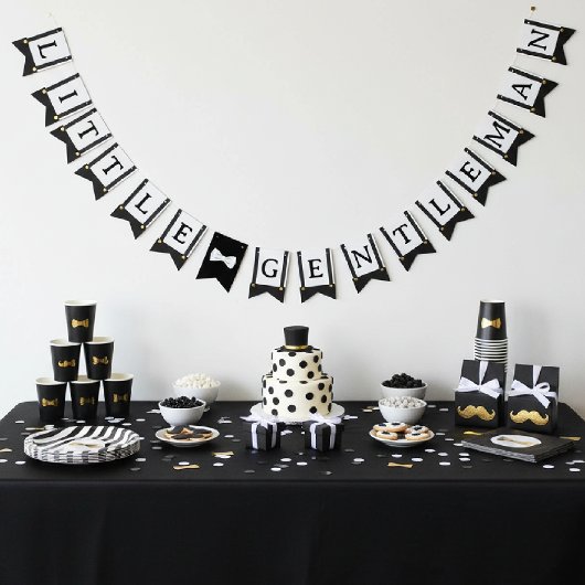 Bannière À Fanions Little Gentleman Suspenders Boy Birthday