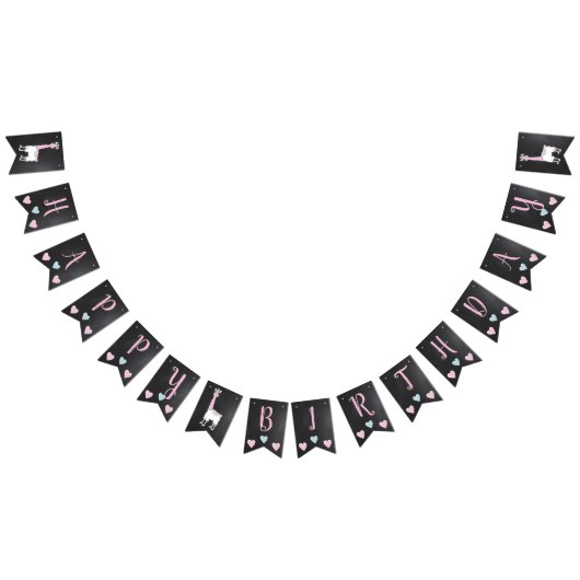 Bannière À Fanions Llama Pyjama Filles Roses Dormir Fête (Tout)