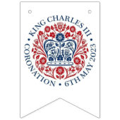 Bannière À Fanions Logo du couronnement King Charles III (Premier drapeau)