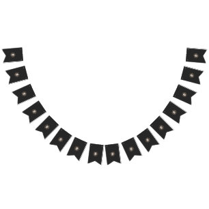 Bannière À Fanions logo noir et brun avec la lettre 9