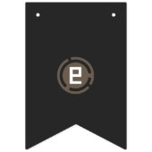 Bannière À Fanions logo noir et brun avec la lettre 9 (Troisième drapeau)