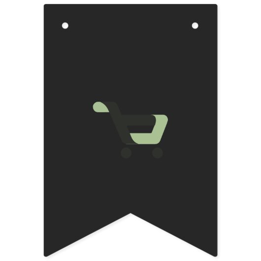 Bannière À Fanions logo noir et vert avec panier (Premier drapeau)