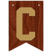 Bannière À Fanions L'or en bois d'acajou élégant marque avec des (Premier drapeau)