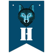 Bannière À Fanions Loup Bleu, Fête d'Halloween (Premier drapeau)