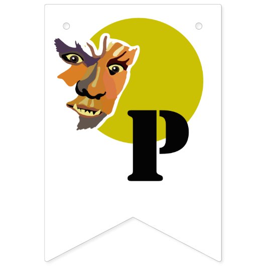 Bannière À Fanions Loup de Lune, Halloween (Deuxième drapeau)