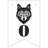 Bannière À Fanions Loup Gris, Fête d'Halloween (Deuxième drapeau)