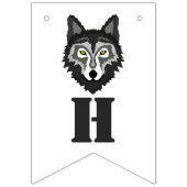 Bannière À Fanions Loup Gris, Fête d'Halloween (Premier drapeau)