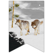 Bannière À Fanions Loups en peinture sur neige - Art original de la f (Troisième drapeau)