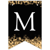 Bannière À Fanions Lumières d'or d'étincelle d'or de mariage (Premier drapeau)