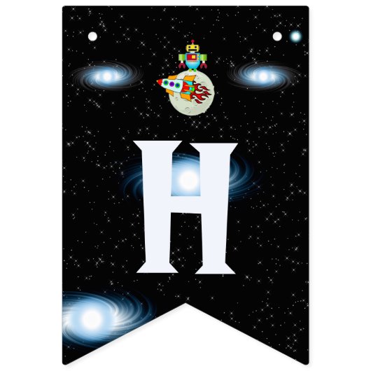 Bannière À Fanions Lune Marche HEUREUSE ANNIVERSAIRE (Deuxième drapeau)