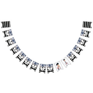 Bannière À Fanions Luxe Black Gold Congrats Grad Photo