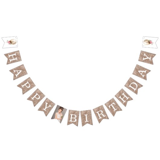 Bannière À Fanions Luxe Joyeux anniversaire photo Parties scintillant (Tout)