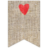 Bannière À Fanions M. & Mme Burlap & Red Hearts Mariage Fiançailles (Deuxième drapeau)