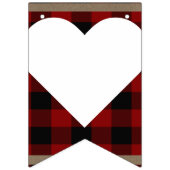 Bannière À Fanions M. & Mme Red Black Buffalo Plaid Mariage (Premier drapeau)