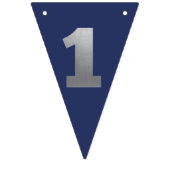 Bannière À Fanions M. Onederful Banner Navy & Silver avec 1 (Premier drapeau)