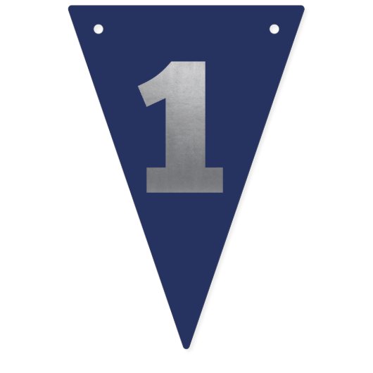 Bannière À Fanions M. Onederful Banner Navy & Silver avec 1 (Premier drapeau)