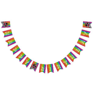 Bannière À Fanions Magique Rainbow Unicorn Parties scintillant Whimsi