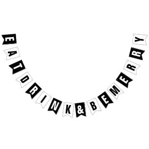 BANNIÈRE À FANIONS MANGEZ LA BOISSON ET SOYEZ JOYEUX DÉCOR DE MARIAGE