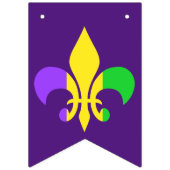 Bannière À Fanions Mardi gras vert Yellow Purple Fleur-de-lis (Troisième drapeau)