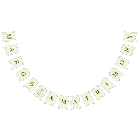 Bannière À Fanions Margs et Matrimony rayures vertes (Tout)