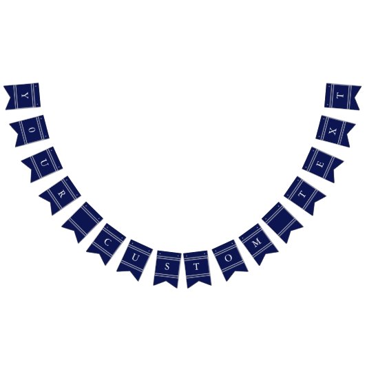 Bannière À Fanions Mariage bleu foncé classique (Tout)