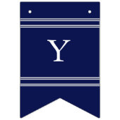 Bannière À Fanions Mariage bleu foncé classique (Premier drapeau)